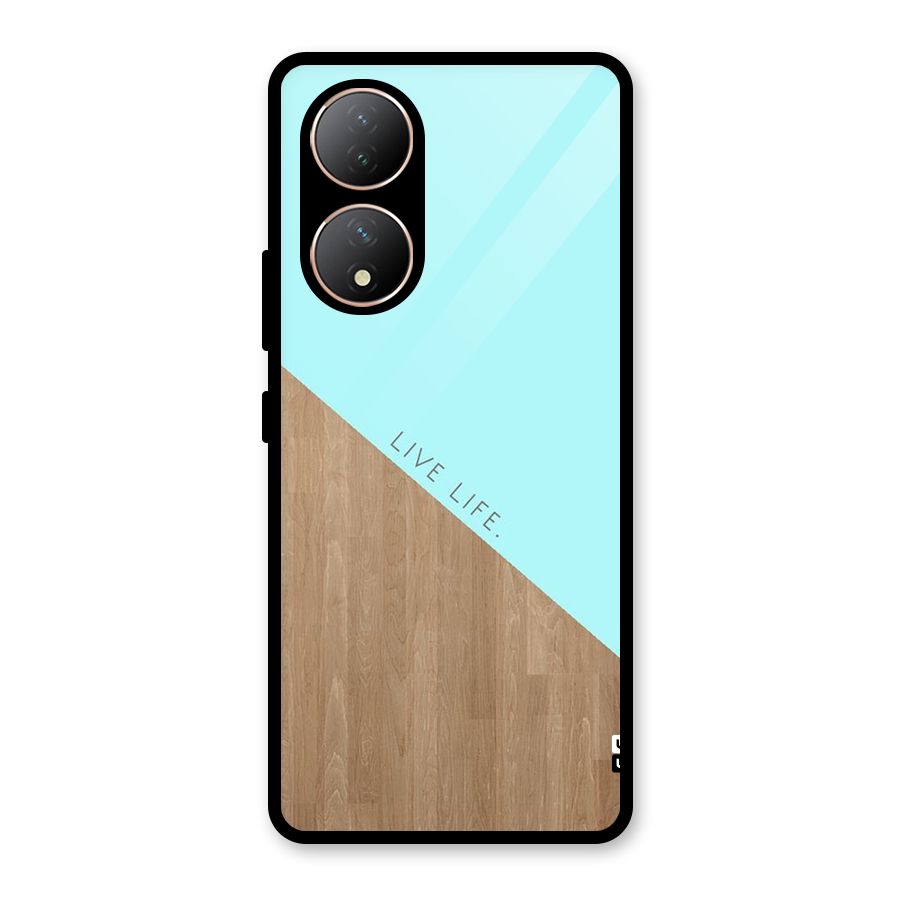 Live Life Glass Back Case for Vivo Y100A