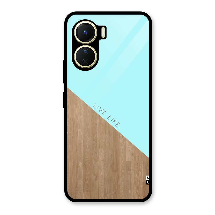 Live Life Glass Back Case for Vivo Y16