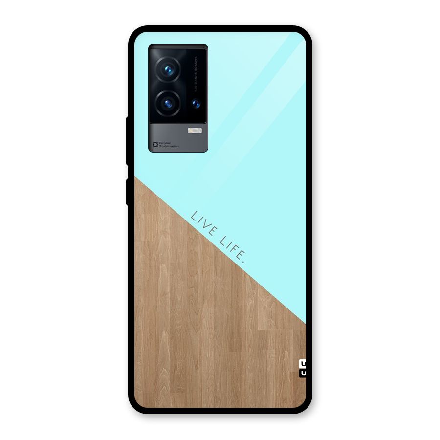 Live Life Glass Back Case for iQOO 9 5G