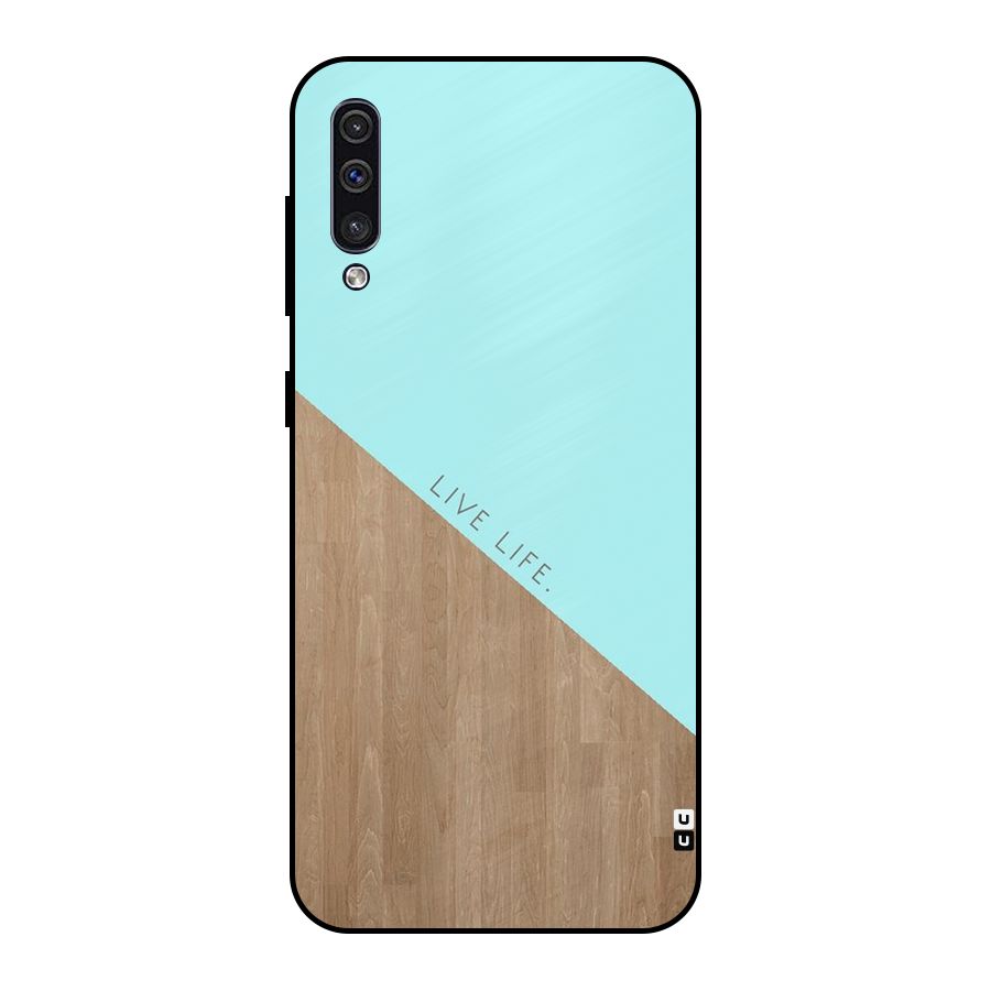 Live Life Metal Back Case for Galaxy A30s