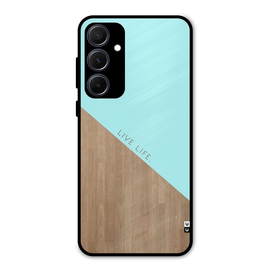 Live Life Metal Back Case for Galaxy A35
