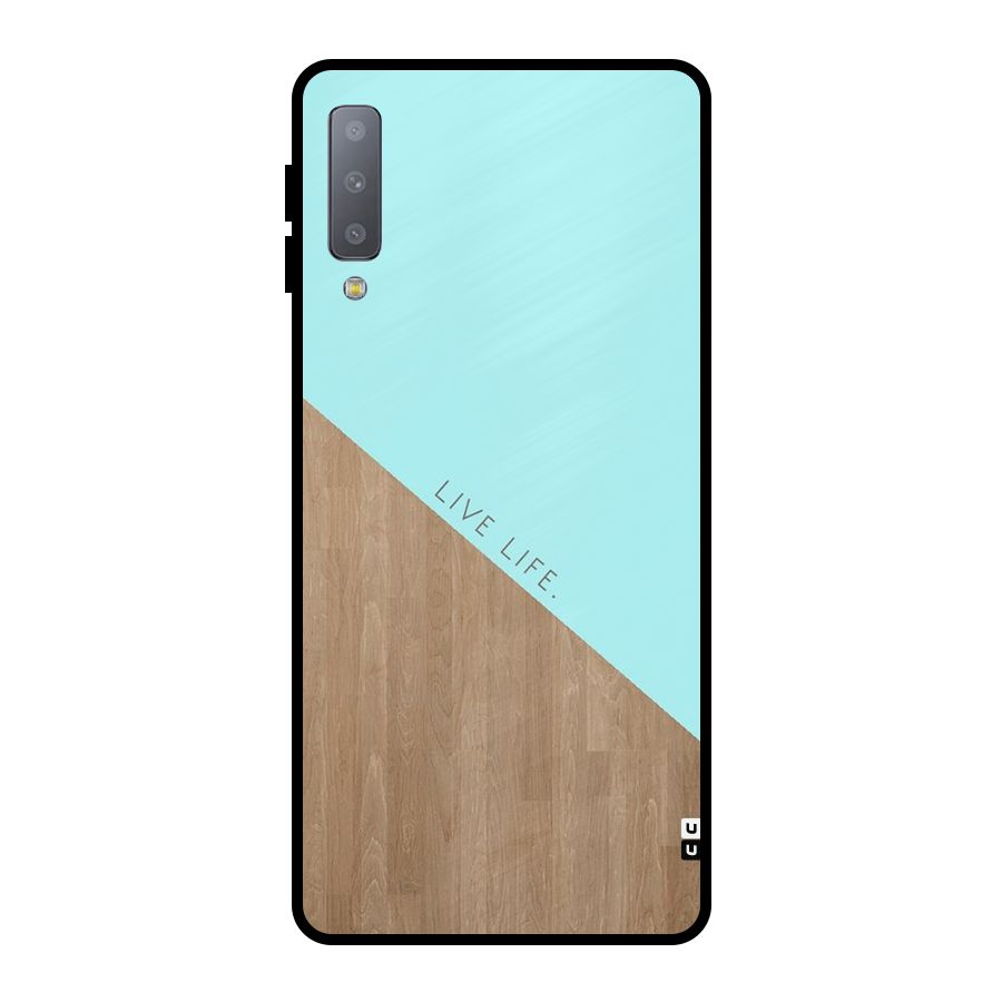 Live Life Metal Back Case for Galaxy A7 (2018)