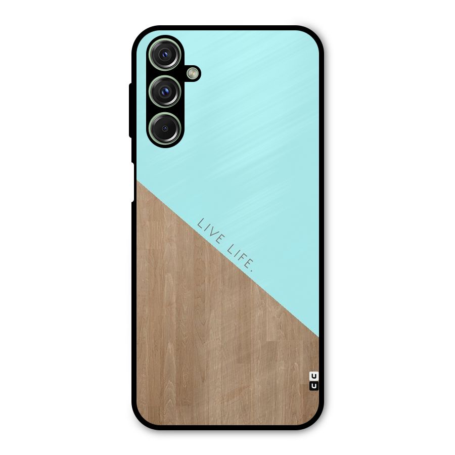 Live Life Metal Back Case for Galaxy F34