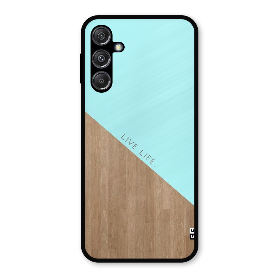 Live Life Metal Back Case for Galaxy M34 5G