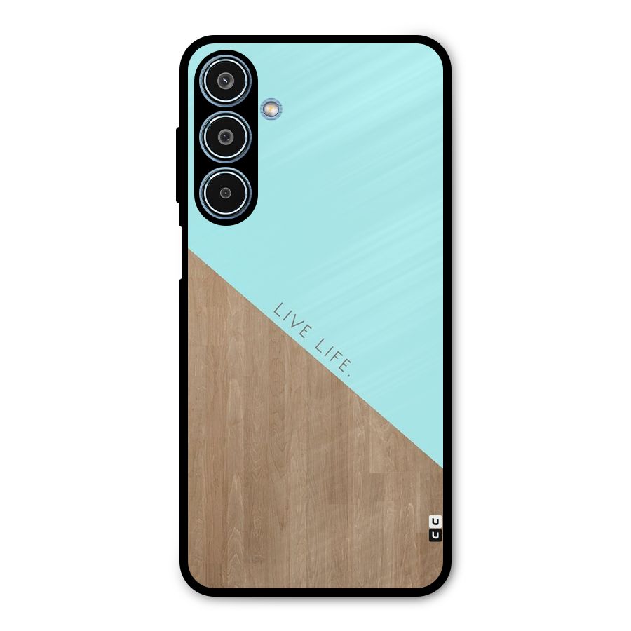 Live Life Metal Back Case for Galaxy M35