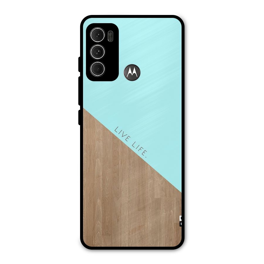 Live Life Metal Back Case for Moto G60