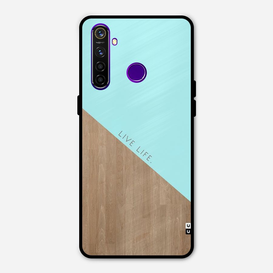 Live Life Metal Back Case for Realme 5 Pro
