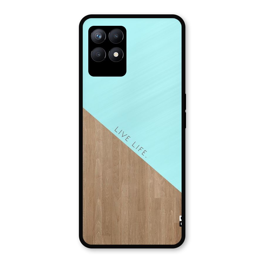 Live Life Metal Back Case for Realme 8i