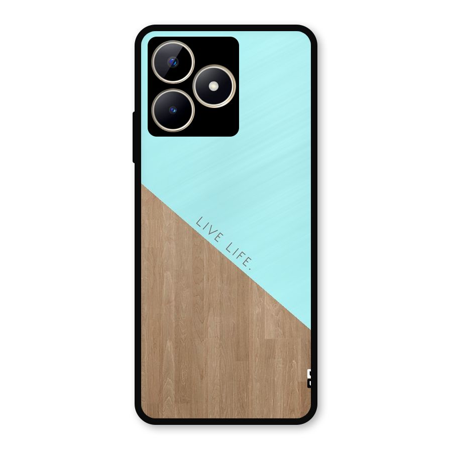 Live Life Metal Back Case for Realme Narzo N53