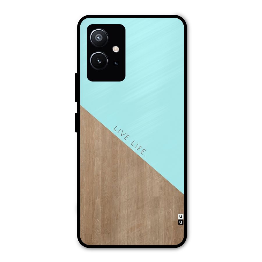 Live Life Metal Back Case for Vivo T1 5G