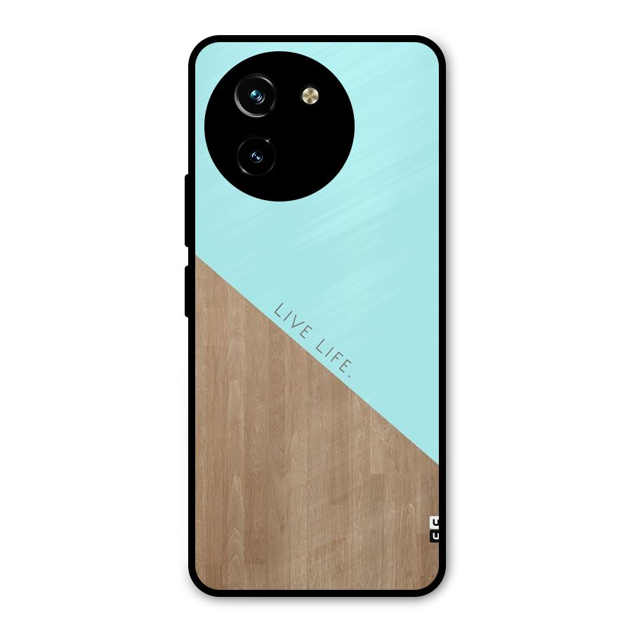 Live Life Metal Back Case for Vivo T3x
