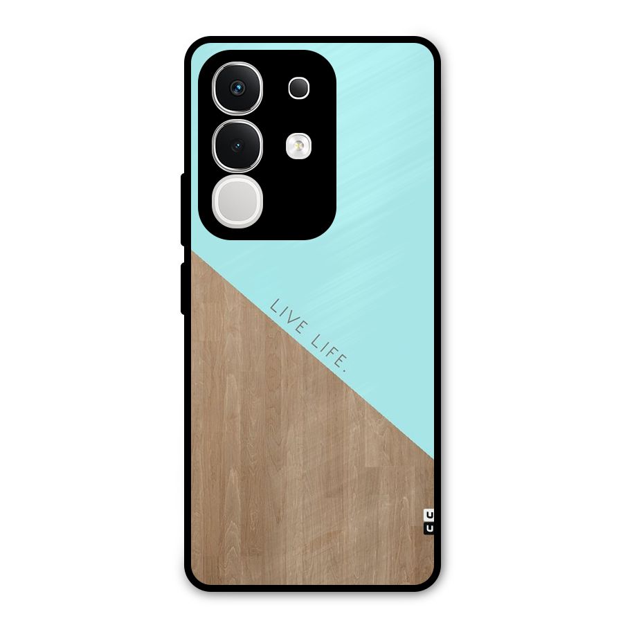 Live Life Metal Back Case for Vivo T4x