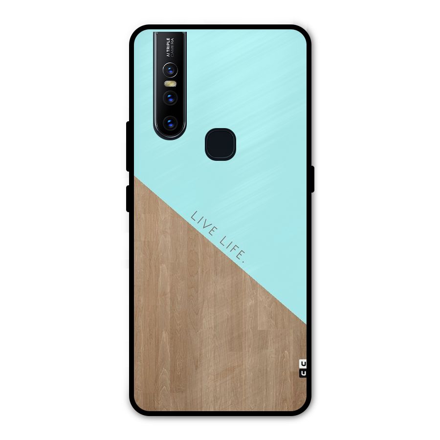 Live Life Metal Back Case for Vivo V15