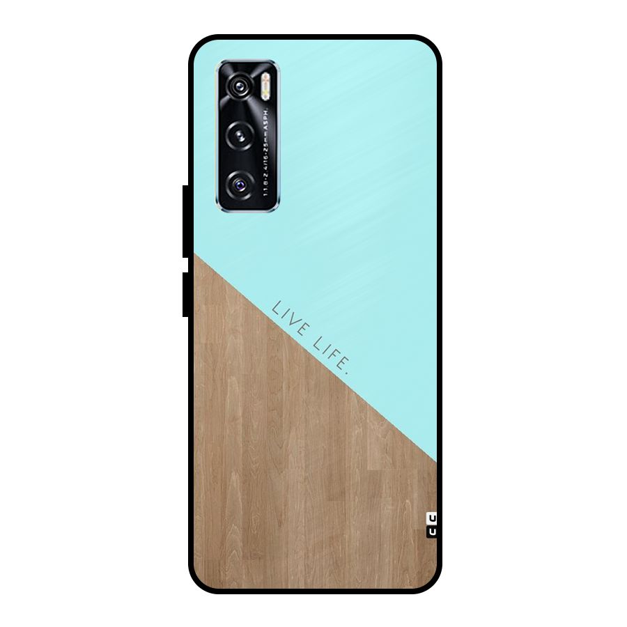 Live Life Metal Back Case for Vivo V20 SE