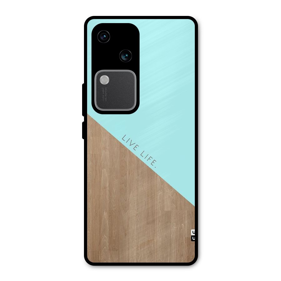 Live Life Metal Back Case for Vivo V30
