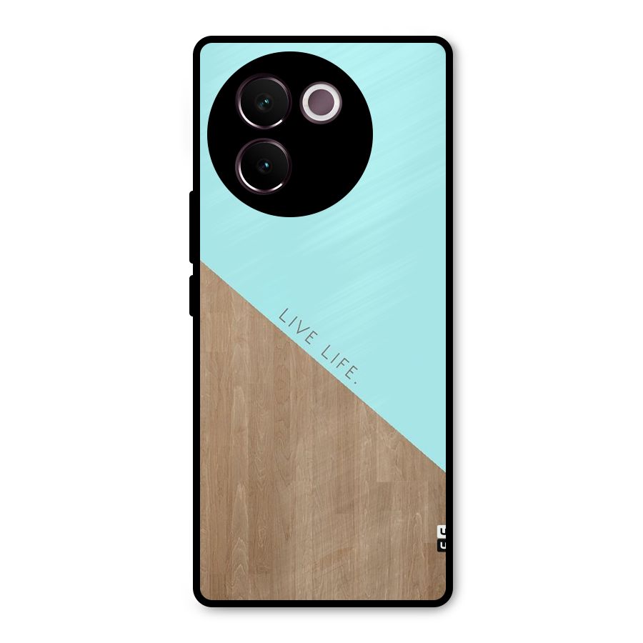 Live Life Metal Back Case for Vivo V30e