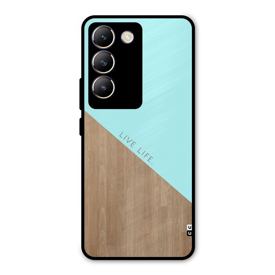 Live Life Metal Back Case for Vivo Y200e