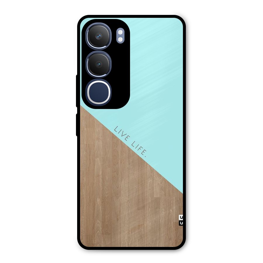 Live Life Metal Back Case for Vivo Y29