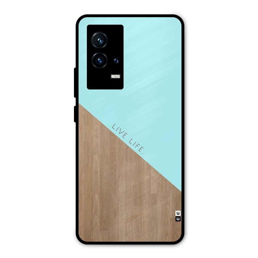 Live Life Metal Back Case for iQOO 9 5G
