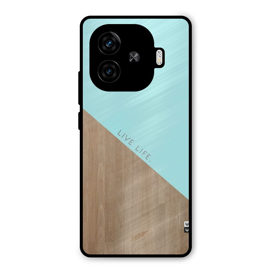 Live Life Metal Back Case for iQOO Z9 Turbo