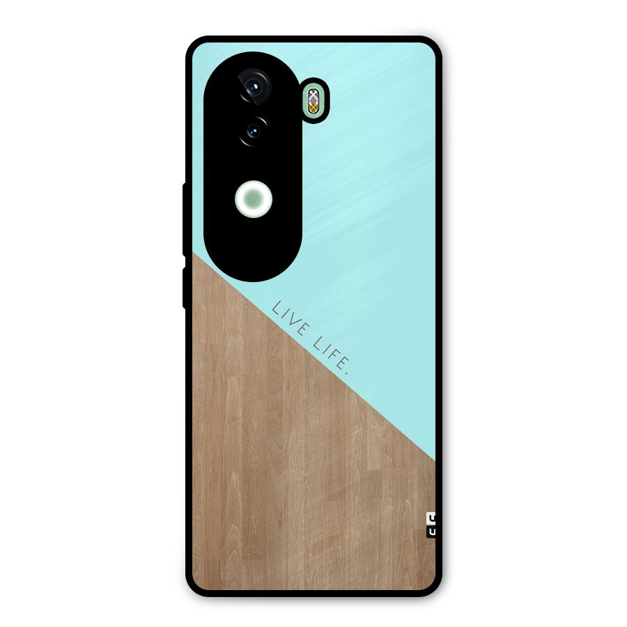 Live Life Metal Back Case for iQOO Z9s