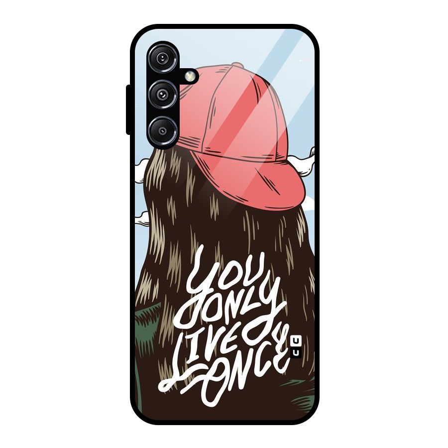 Live Once Glass Back Case for Galaxy M34 5G