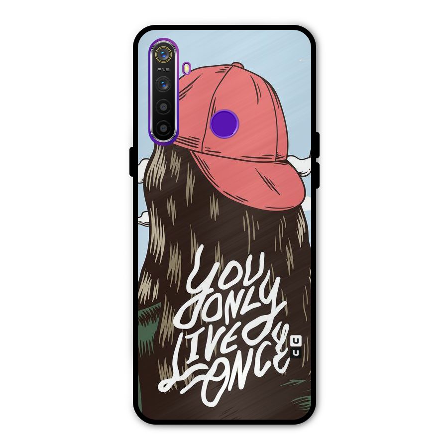 Live Once Glass Back Case for Realme 5s