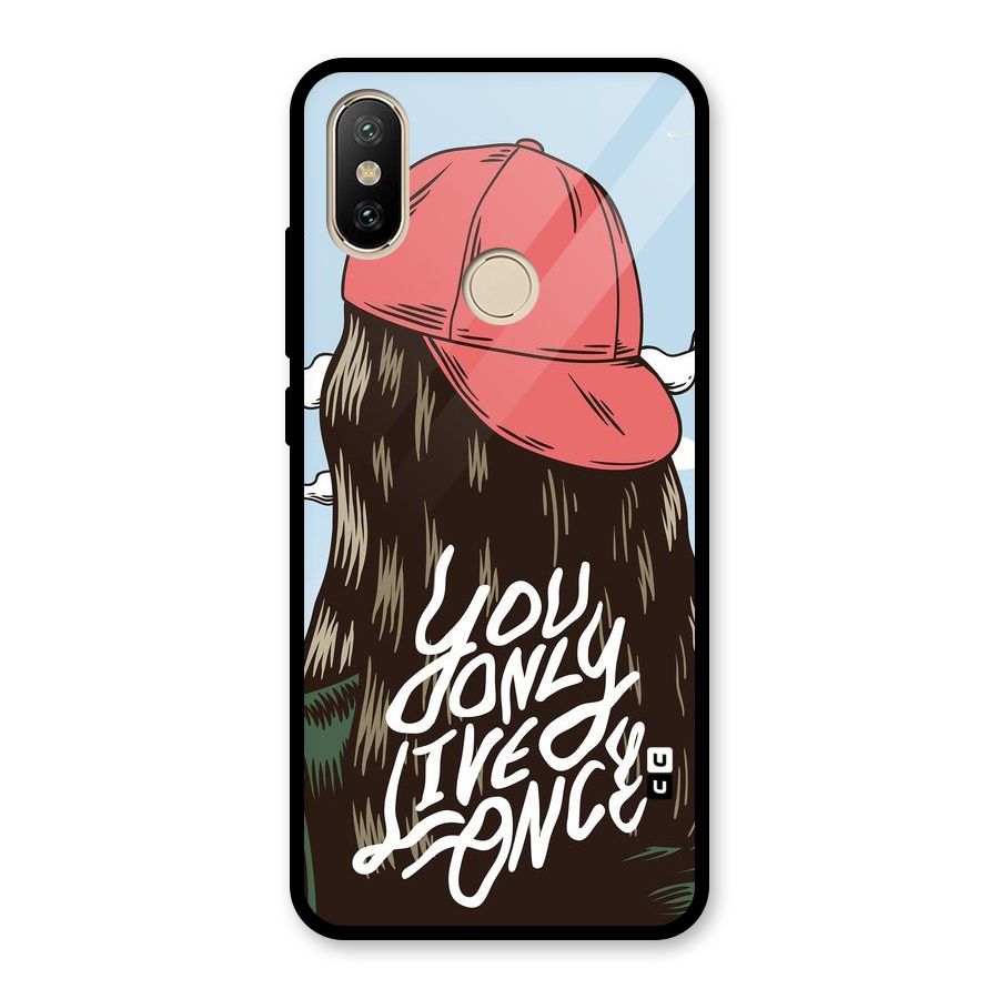 Live Once Glass Back Case for Redmi A2
