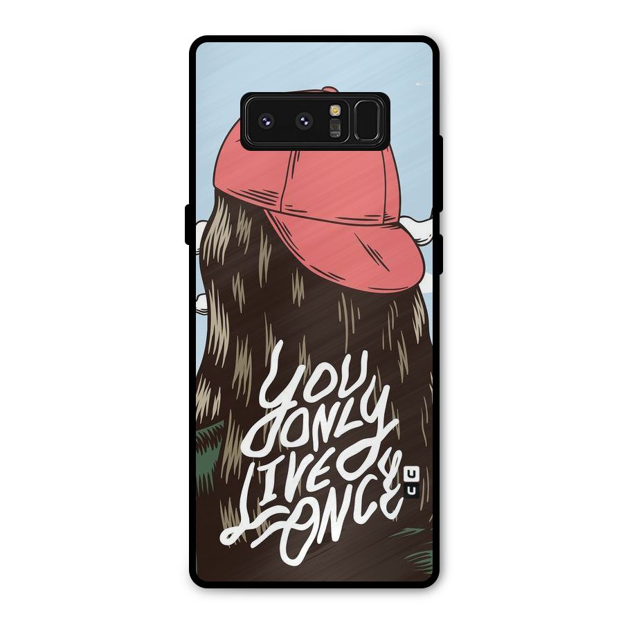 Live Once Metal Back Case for Galaxy Note 8