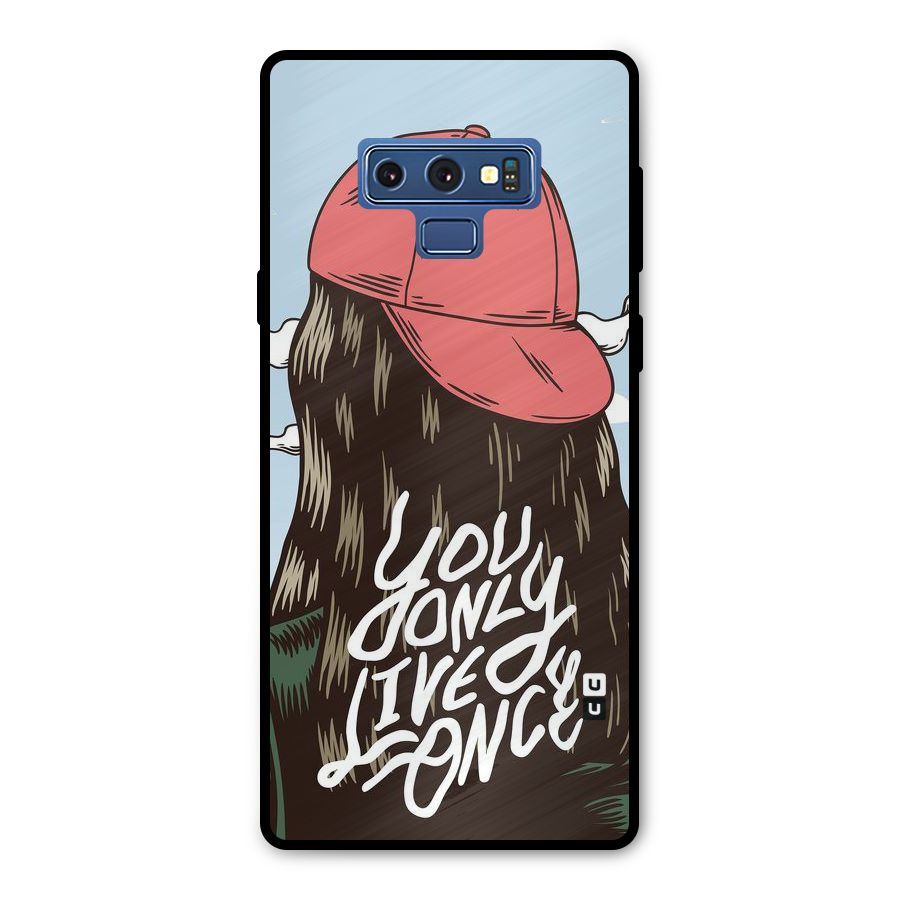 Live Once Metal Back Case for Galaxy Note 9