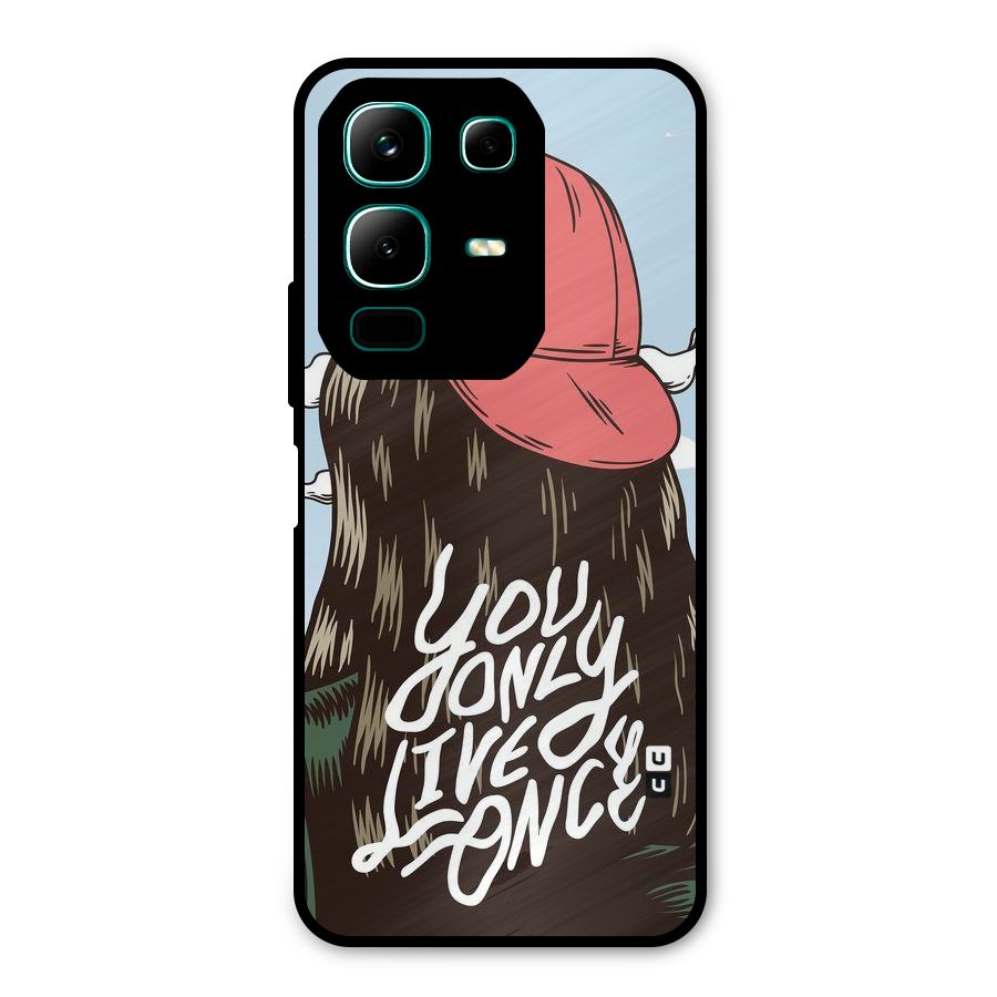 Live Once Metal Back Case for Infinix Note 50x