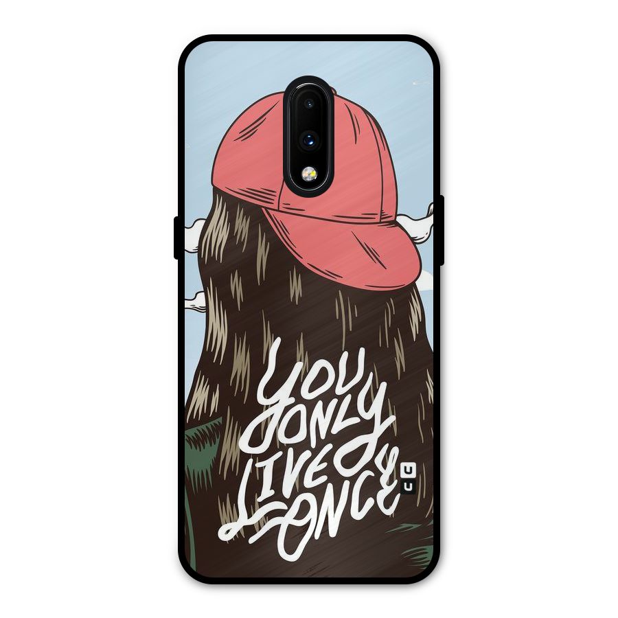 Live Once Metal Back Case for OnePlus 7