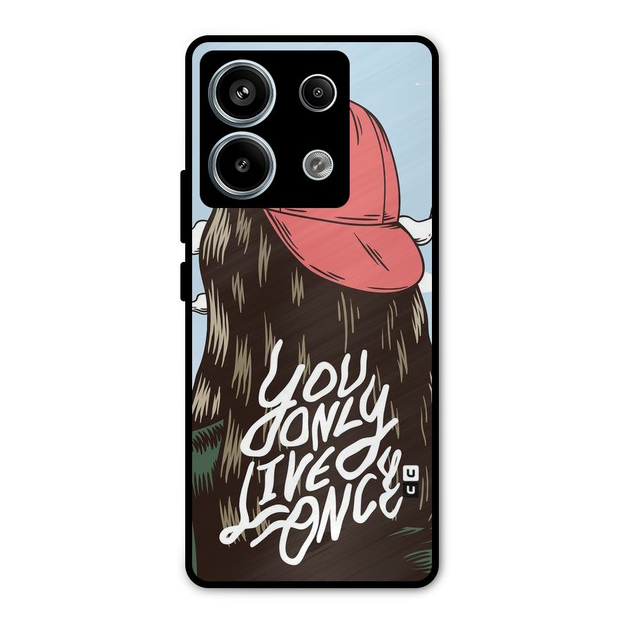 Live Once Metal Back Case for Redmi Note 13 Pro 5G