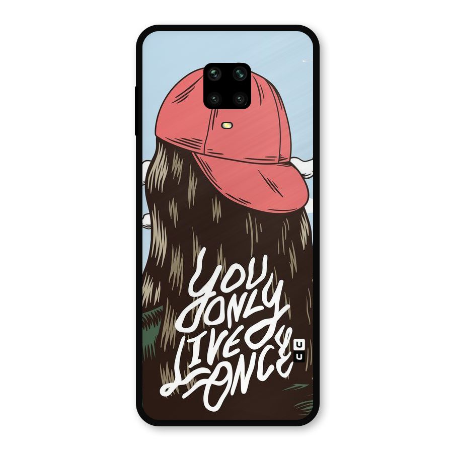 Live Once Metal Back Case for Redmi Note 9 Pro Max