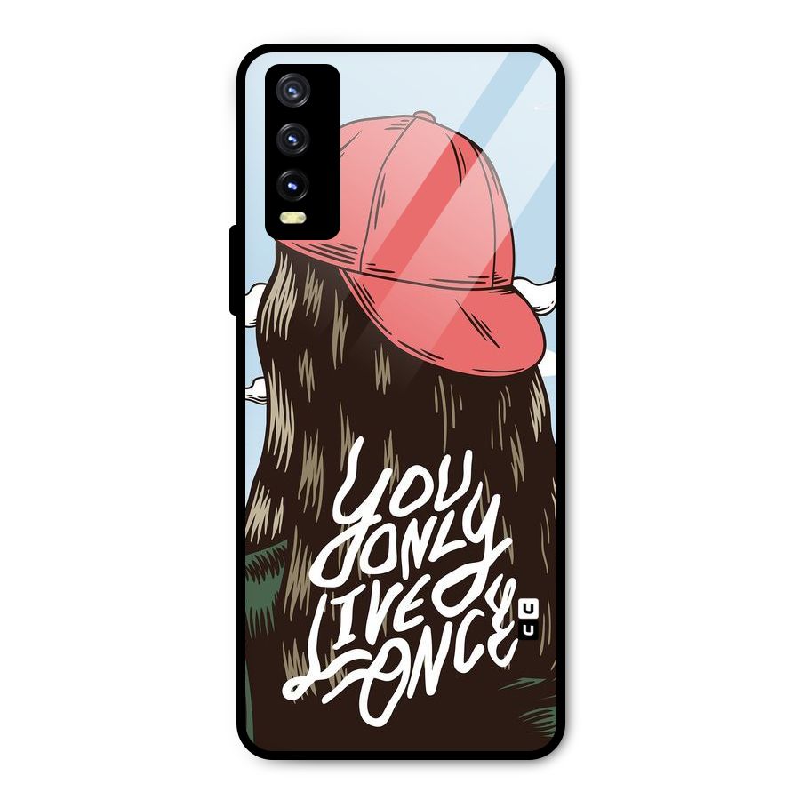 Live Once Metal Back Case for Vivo Y20g