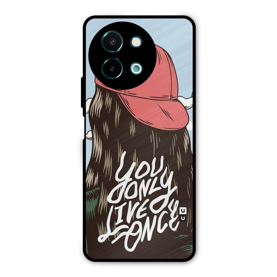 Live Once Metal Back Case for Vivo Y58