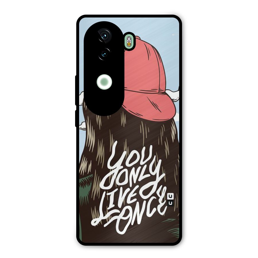 Live Once Metal Back Case for iQOO Z9s