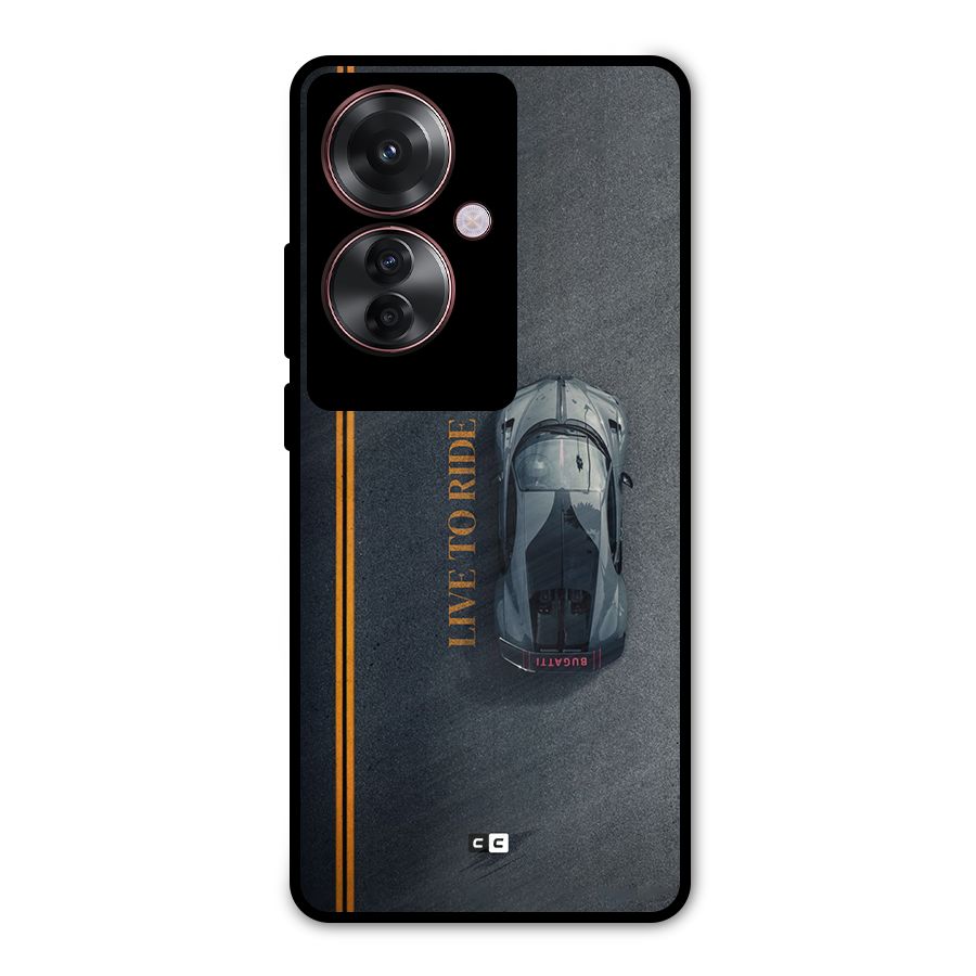 Live To Ride Metal Back Case for Oppo F25 Pro