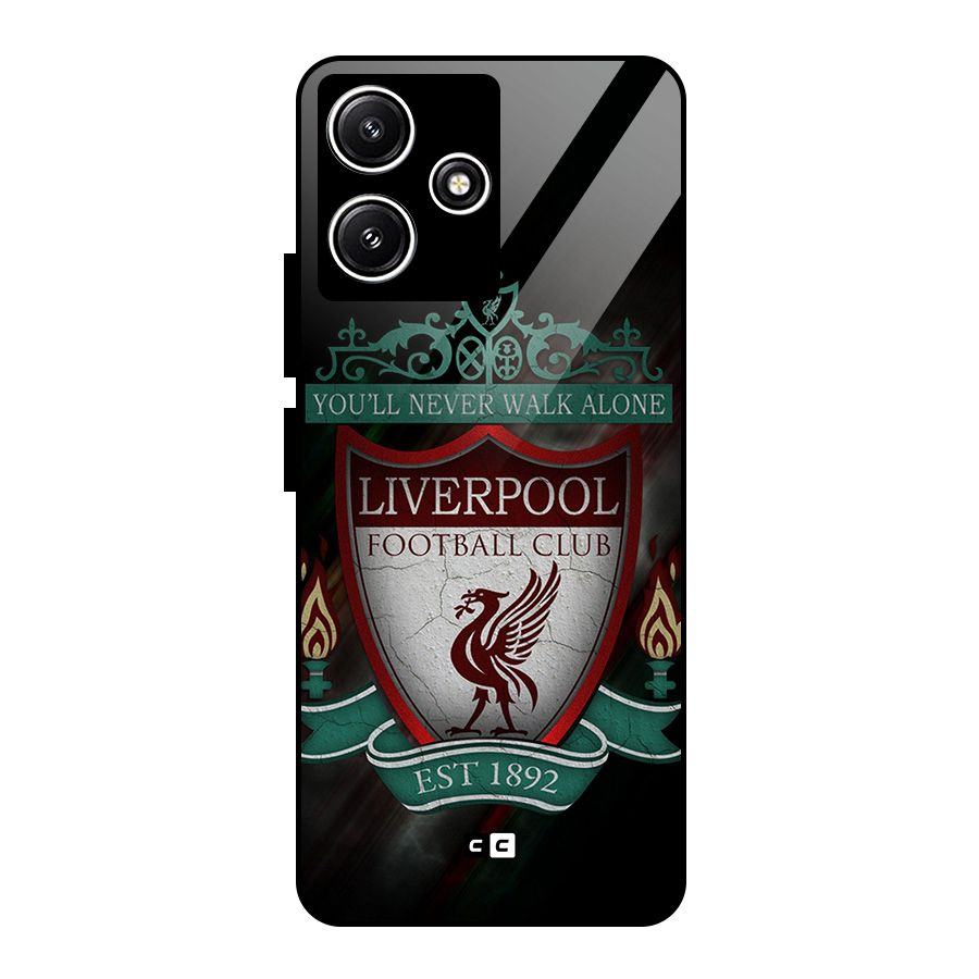 LiverPool FootBall Club Glass Back Case for Poco M6 Pro