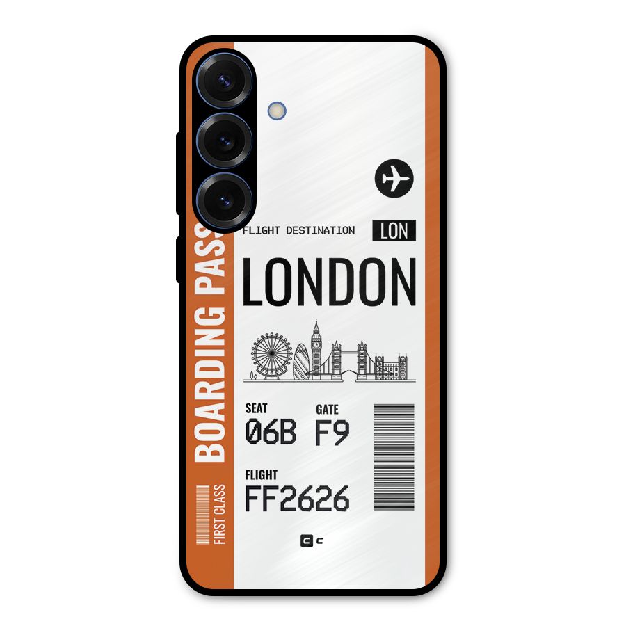 London Boarding Pass Metal Back Case for Galaxy S25 Plus