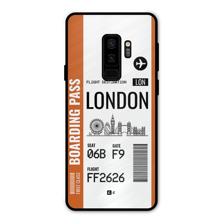 London Boarding Pass Metal Back Case for Galaxy S9 Plus