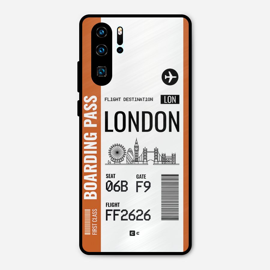 London Boarding Pass Metal Back Case for Huawei P30 Pro