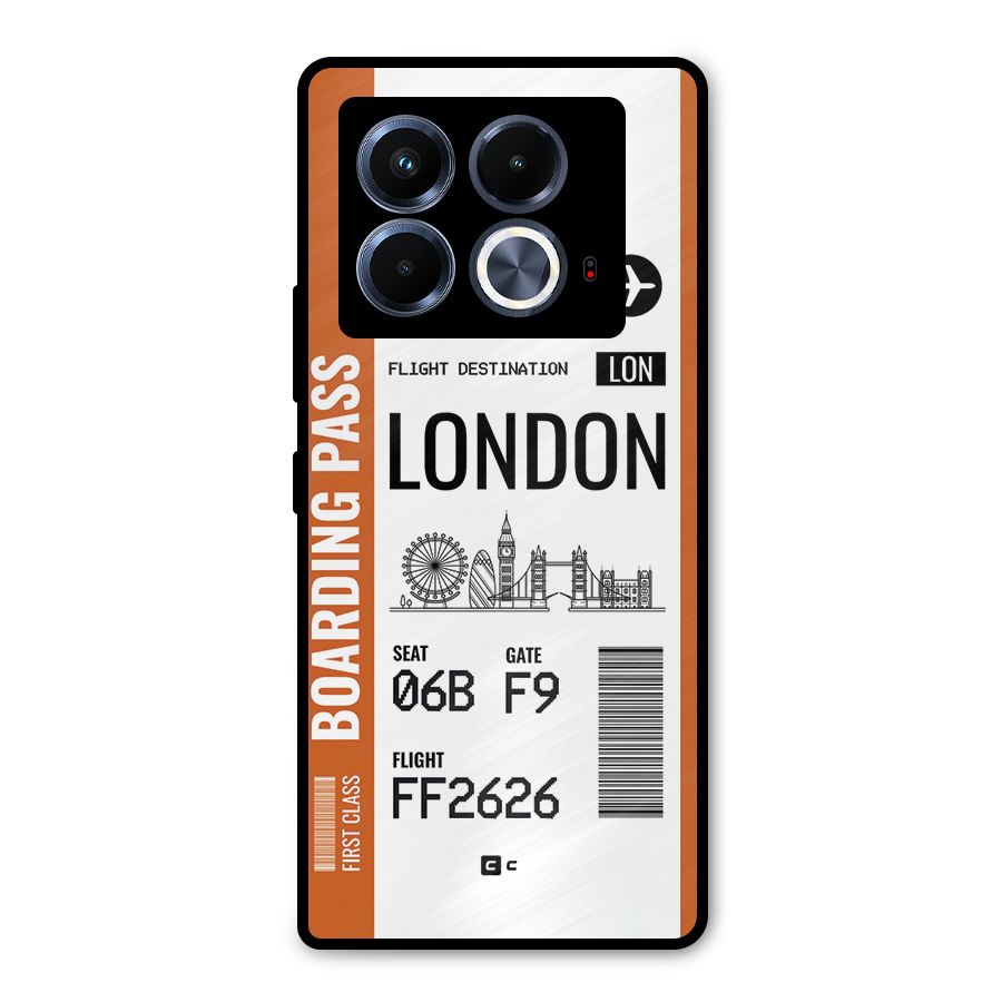 London Boarding Pass Metal Back Case for Infinix Note 40 5G