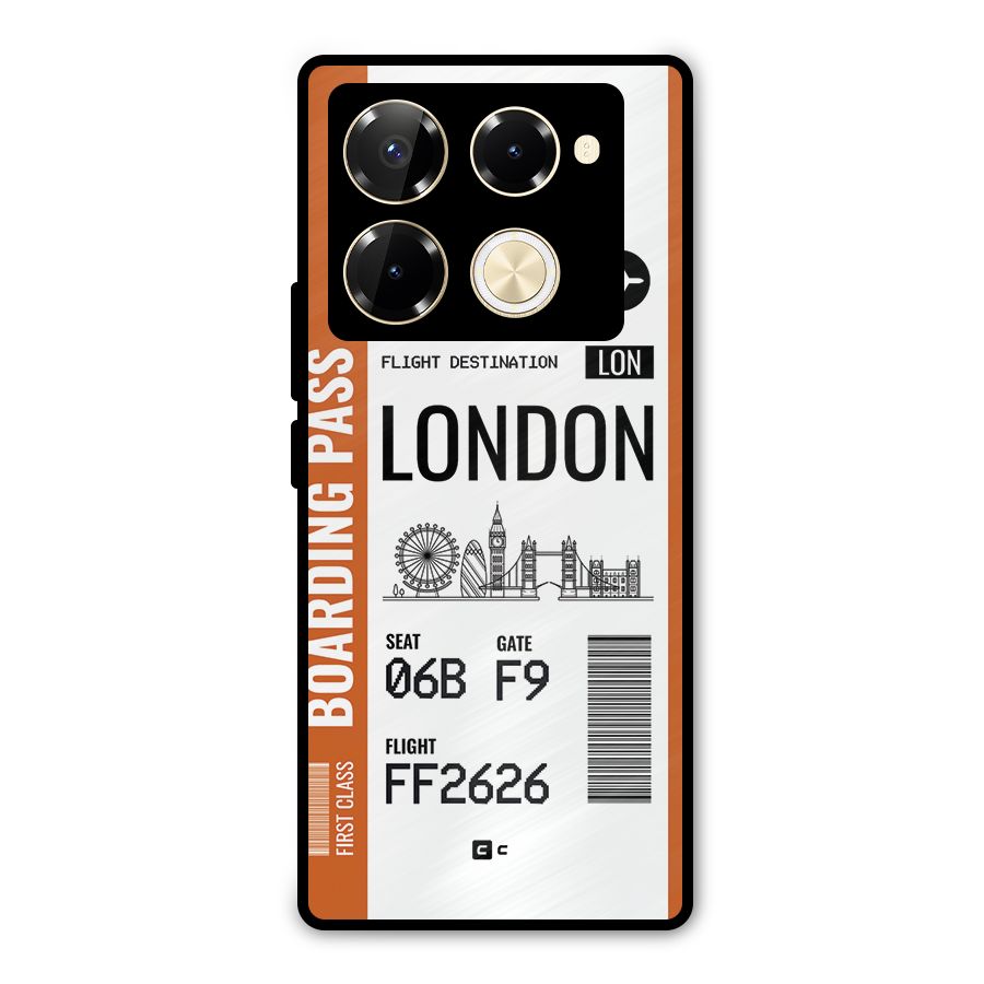 London Boarding Pass Metal Back Case for Infinix Note 40 Pro Plus