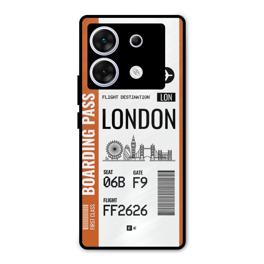 London Boarding Pass Metal Back Case for Infinix Zero 30 5G