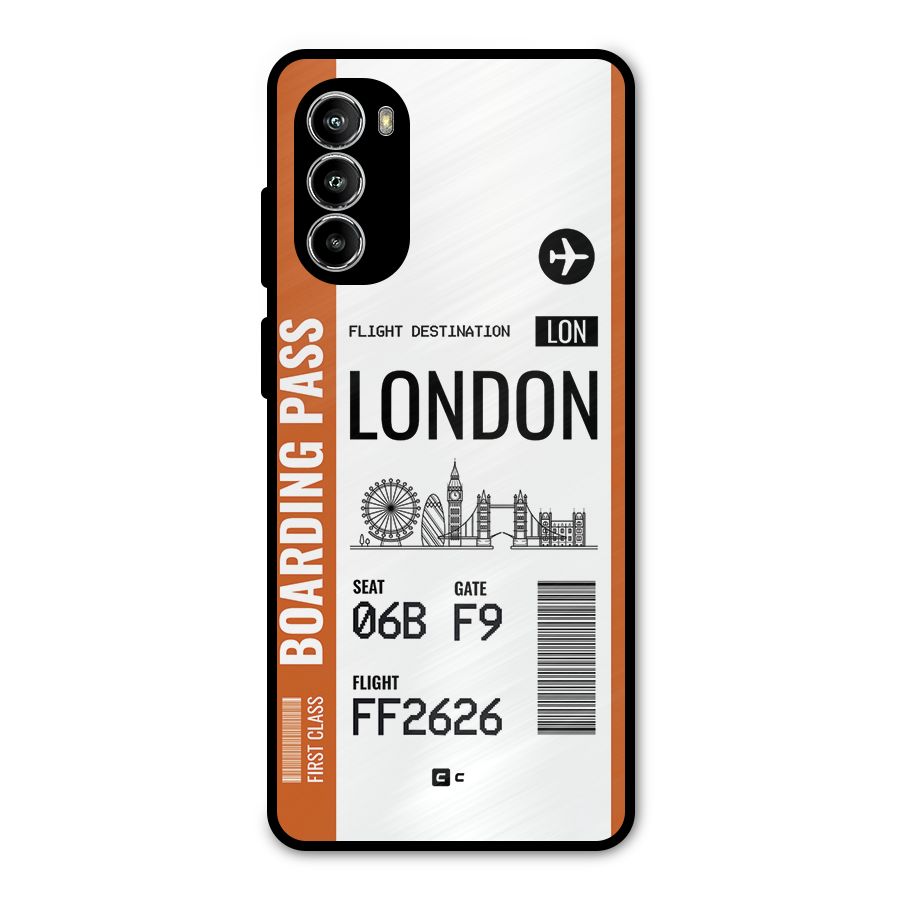 London Boarding Pass Metal Back Case for Moto G52