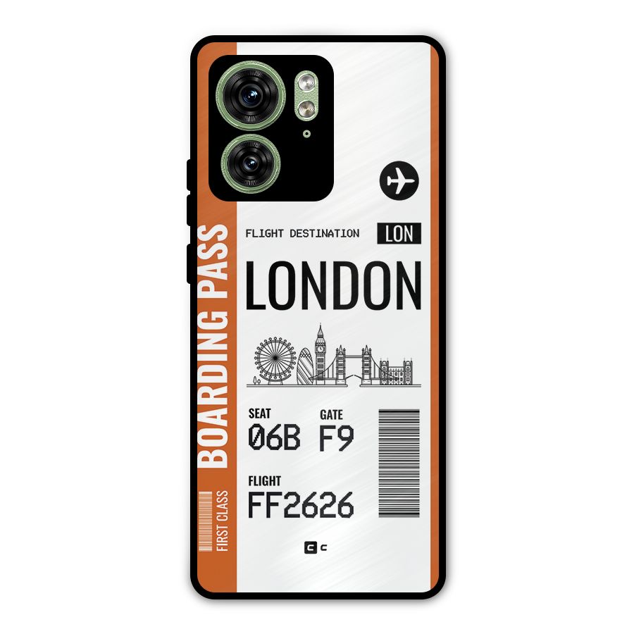 London Boarding Pass Metal Back Case for Motorola Edge 40 5G