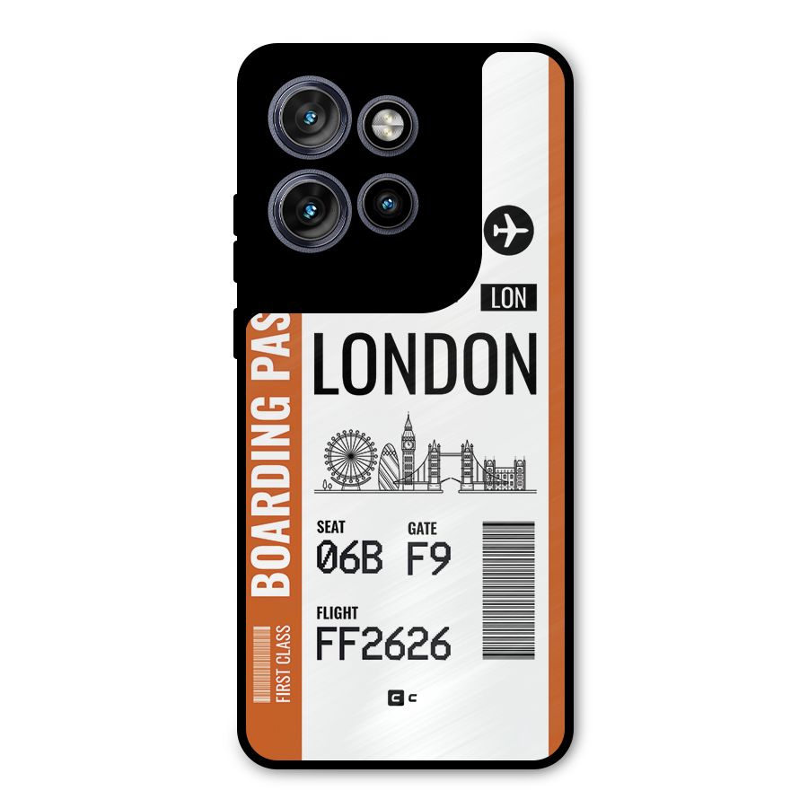 London Boarding Pass Metal Back Case for Motorola Edge 50 Neo