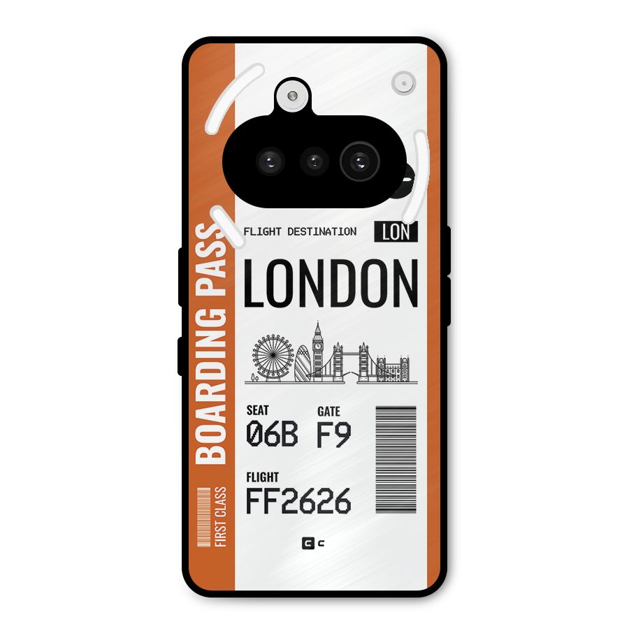 London Boarding Pass Metal Back Case for Nothing Phone 3a