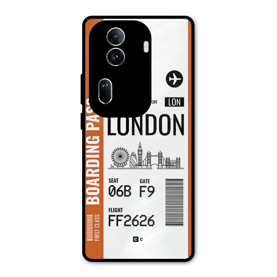 London Boarding Pass Metal Back Case for Oppo Reno11 Pro 5G